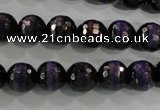 CAG5150 15 inches 10mm faceted round tibetan agate beads wholesale