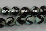 CAG5161 15 inches 10mm faceted round tibetan agate beads wholesale