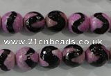 CAG5162 15 inches 10mm faceted round tibetan agate beads wholesale