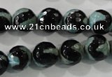 CAG5165 15 inches 12mm faceted round tibetan agate beads wholesale