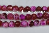 CAG5181 15 inches 6mm faceted round fire crackle agate beads