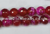 CAG5183 15 inches 10mm faceted round fire crackle agate beads