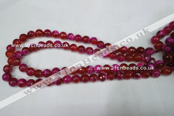 CAG5183 15 inches 10mm faceted round fire crackle agate beads