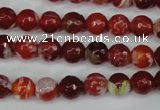 CAG5187 15 inches 8mm faceted round fire crackle agate beads