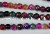 CAG5191 15 inches 6mm faceted round fire crackle agate beads