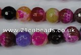 CAG5193 15 inches 10mm faceted round fire crackle agate beads