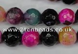 CAG5194 15 inches 12mm faceted round fire crackle agate beads