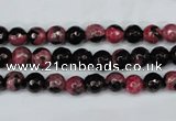 CAG5197 15 inches 6mm faceted round fire crackle agate beads