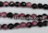 CAG5203 15 inches 6mm faceted round fire crackle agate beads