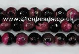 CAG5204 15 inches 8mm faceted round fire crackle agate beads