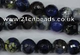 CAG5223 15 inches 10mm faceted round fire crackle agate beads