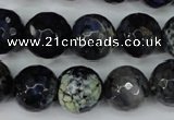 CAG5225 15 inches 14mm faceted round fire crackle agate beads