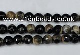 CAG5231 15 inches 6mm faceted round fire crackle agate beads