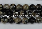 CAG5232 15 inches 10mm faceted round fire crackle agate beads