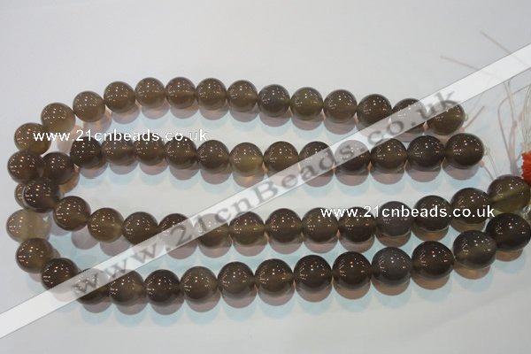 CAG5244 15.5 inches 14mm round Brazilian grey agate beads wholesale