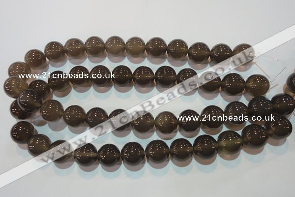 CAG5245 15.5 inches 16mm round Brazilian grey agate beads wholesale