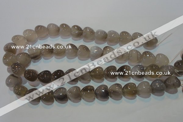 CAG5263 15.5 inches 16*16mm heart Brazilian grey agate beads