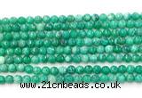 CAG5309 15.5 inches 4mm faceted round peafowl agate gemstone beads