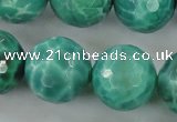 CAG5315 15.5 inches 16mm faceted round peafowl agate gemstone beads