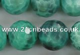 CAG5316 15.5 inches 18mm faceted round peafowl agate gemstone beads