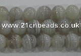 CAG5321 15.5 inches 6mm round grey line agate beads wholesale