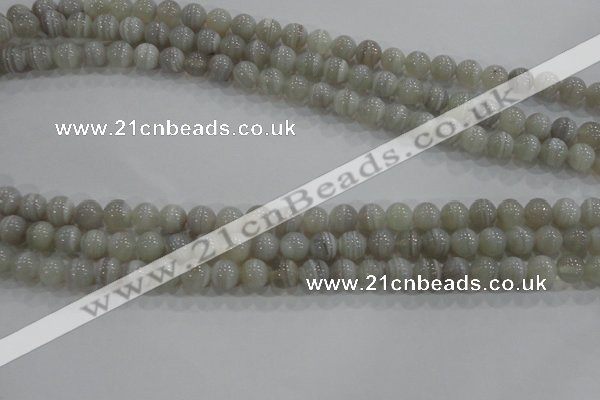 CAG5321 15.5 inches 6mm round grey line agate beads wholesale