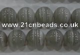 CAG5323 15.5 inches 12mm round grey line agate beads wholesale