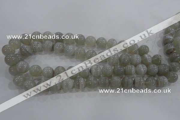 CAG5324 15.5 inches 14mm round grey line agate beads wholesale