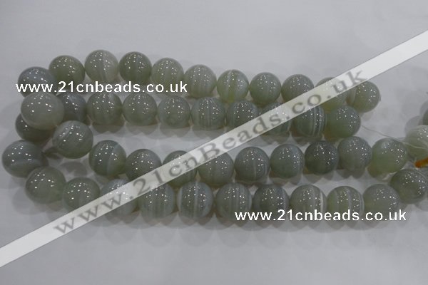 CAG5326 15.5 inches 18mm round grey line agate beads wholesale