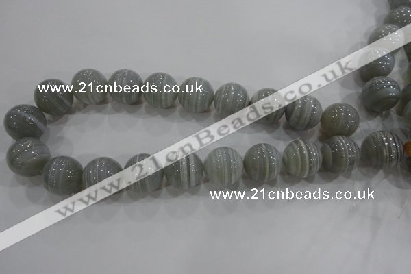 CAG5327 15.5 inches 20mm round grey line agate beads wholesale