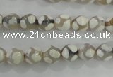 CAG5333 15.5 inches 8mm faceted round tibetan agate beads wholesale