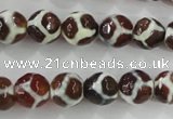 CAG5339 15.5 inches 10mm faceted round tibetan agate beads wholesale