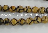 CAG5343 15.5 inches 8mm faceted round tibetan agate beads wholesale