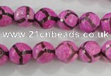 CAG5348 15.5 inches 10mm faceted round tibetan agate beads wholesale