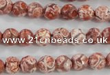 CAG5357 15.5 inches 8mm faceted round tibetan agate beads wholesale