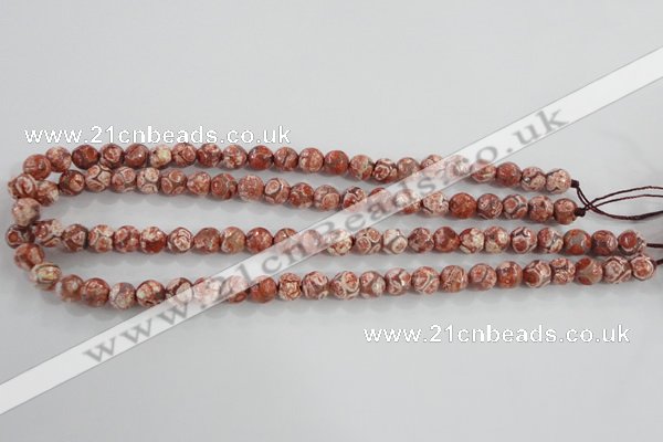 CAG5357 15.5 inches 8mm faceted round tibetan agate beads wholesale