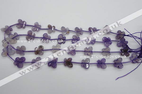 CAG5371 15.5 inches 13*15mm carved butterfly dragon veins agate beads