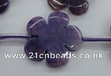 CAG5397 15.5 inches 26mm – 28mm carved flower dragon veins agate beads