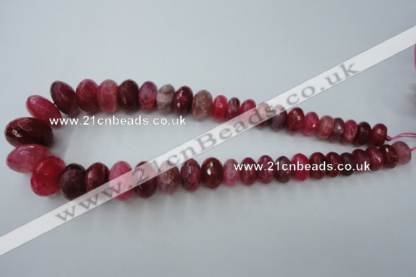 CAG5415 8*12mm – 13*22mm faceted rondelle dragon veins agate beads