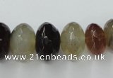 CAG5418 8*12mm – 13*22mm faceted rondelle dragon veins agate beads