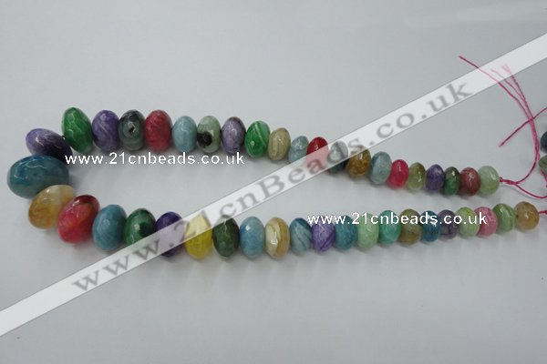 CAG5420 8*12mm – 13*22mm faceted rondelle dragon veins agate beads