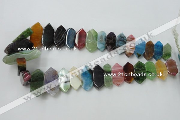 CAG5450 15.5 inches 10*20mm - 12*48mm freeform agate gemstone beads