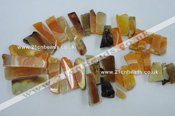 CAG5452 15.5 inches 16*20mm - 17*70mm freeform agate gemstone beads