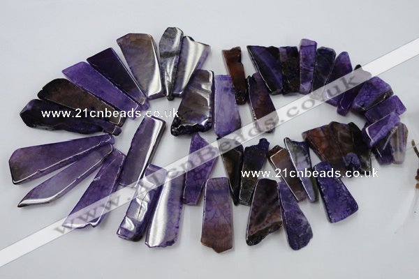 CAG5453 15.5 inches 12*28mm - 22*60mm freeform agate gemstone beads