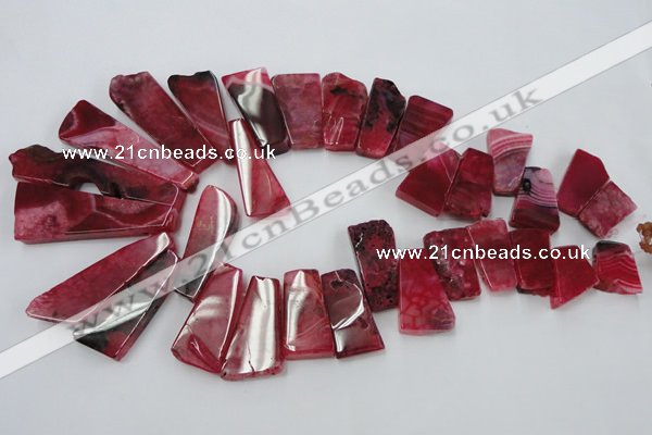 CAG5454 15.5 inches 12*20mm - 16*70mm freeform agate gemstone beads