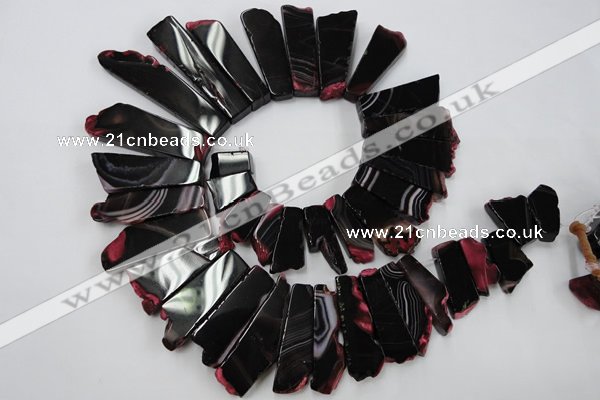 CAG5461 15.5 inches 16*26mm - 20*66mm freeform agate gemstone beads