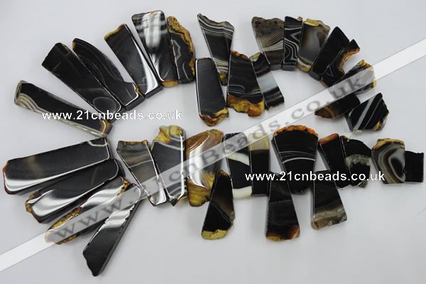 CAG5463 15.5 inches 16*26mm - 20*66mm freeform agate gemstone beads