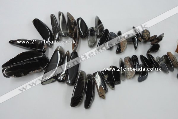 CAG5468 15.5 inches 8*20mm - 15*60mm freeform agate gemstone beads