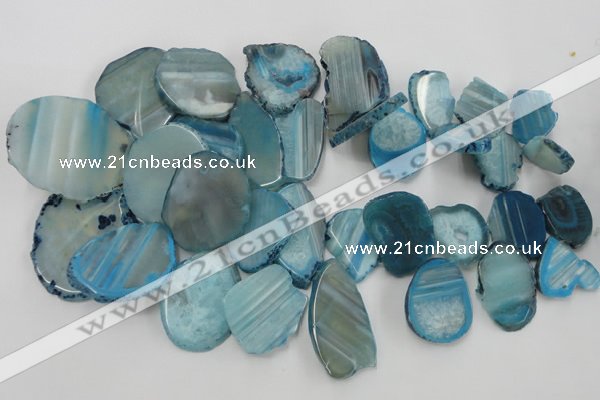 CAG5473 15.5 inches 16*22mm - 40*45mm freeform agate gemstone beads