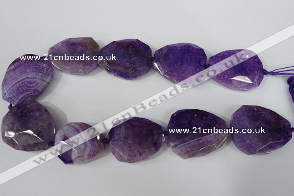 CAG5487 15.5 inches 30*35mm – 35*40mm faceted freeform agate beads